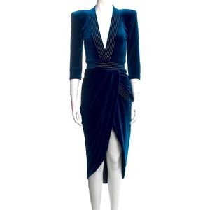 Zhivago - Navy Velvet Dress Size S (4)